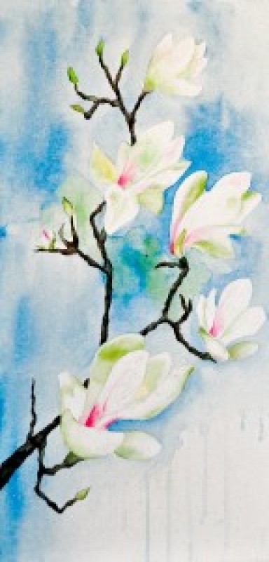 Magnolienblüten (gerahmt; 32x62 cm, Fr. 350.-)